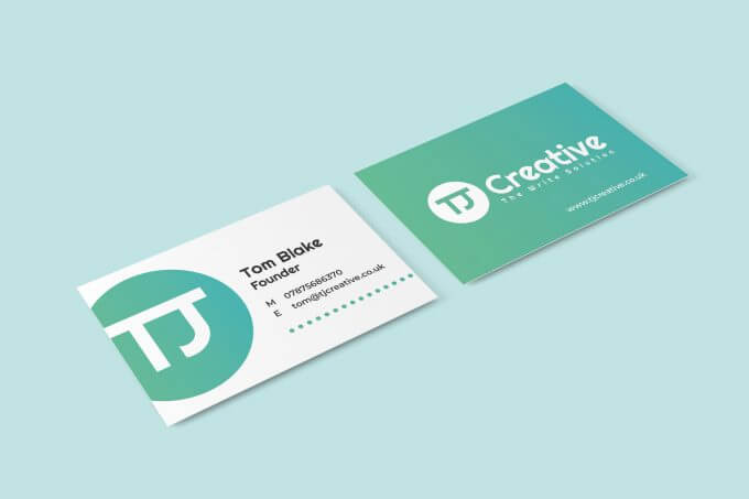 TJ Creative business card - Tom Blake, Founder