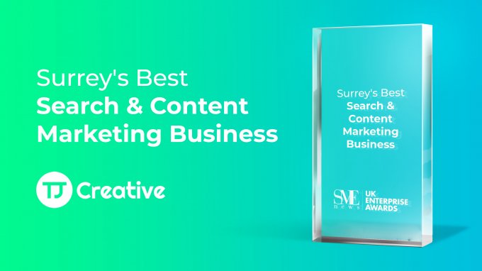 Best Search and Content Marketing Business Surrey award