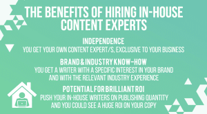 Benefits of hiring a content expert in-house