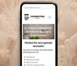 Mobile website created on Wix by TJ Creative