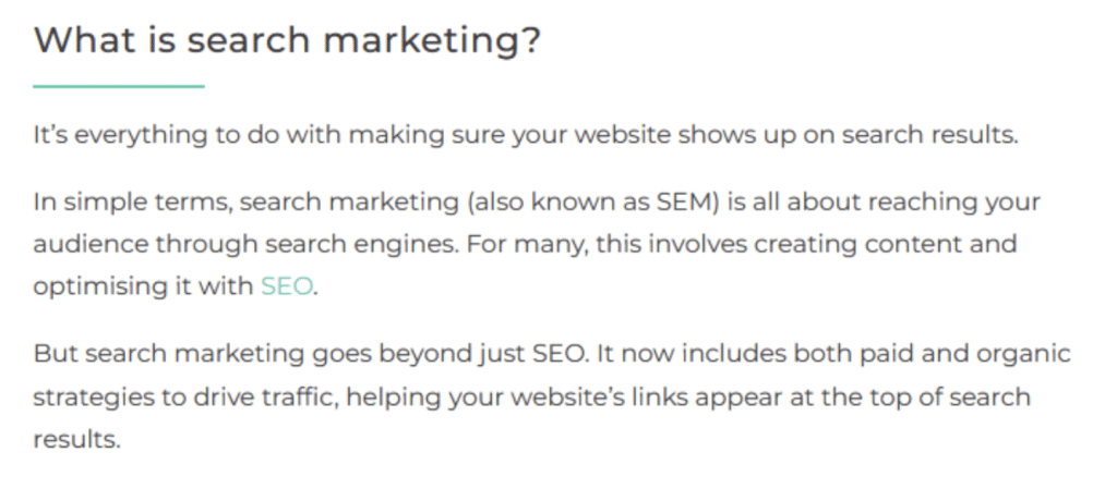What is search marketing blog snippet
